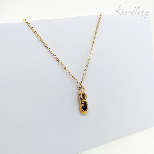 18K Gold Plated Ballet Slipper Necklace Karoobling Jewelry