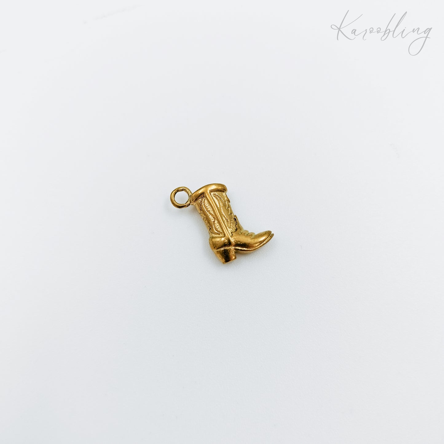 18k gold plated cowboy boot charm (water & tarnish proof)
