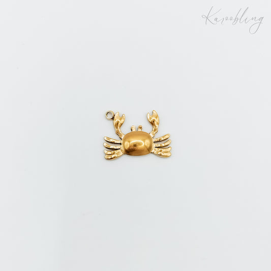 18K Gold Plated Crab Charm (water & tarnish proof)