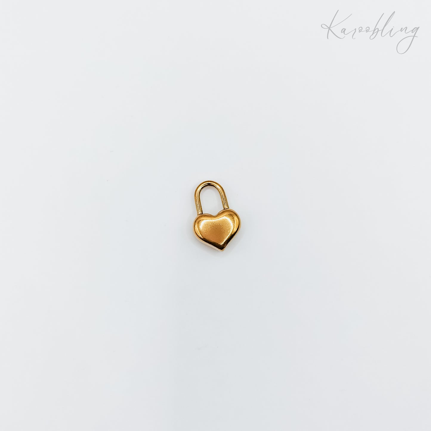 18K Gold Plated Heart Padlock Charm (water & tarnish proof)