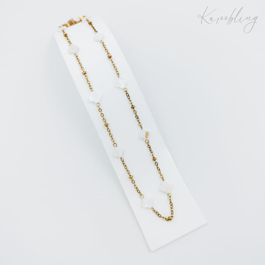 18k gold plated mother-of-pearl clover necklace (water & tarnish proof)