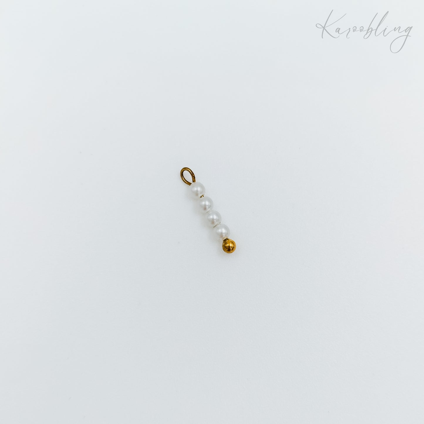 18k gold plated pearl bar charm (water & tarnish proof)