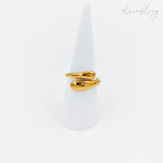 18k gold plated teardrop ring (water & tarnish proof)