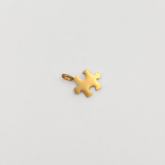 18k gold plated puzzle piece charm, waterproof and tarnish resistant