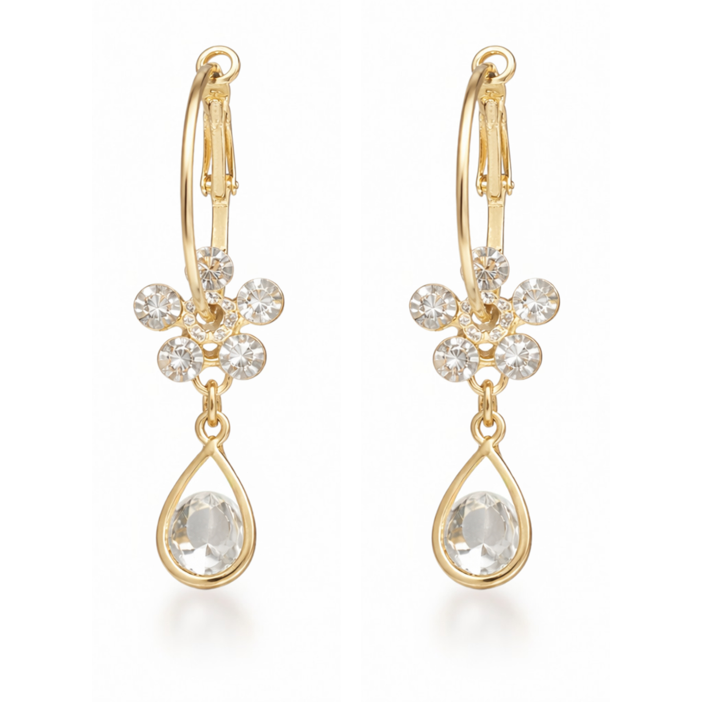 blossom elegance oval hoop earrings (fashion jewellery)