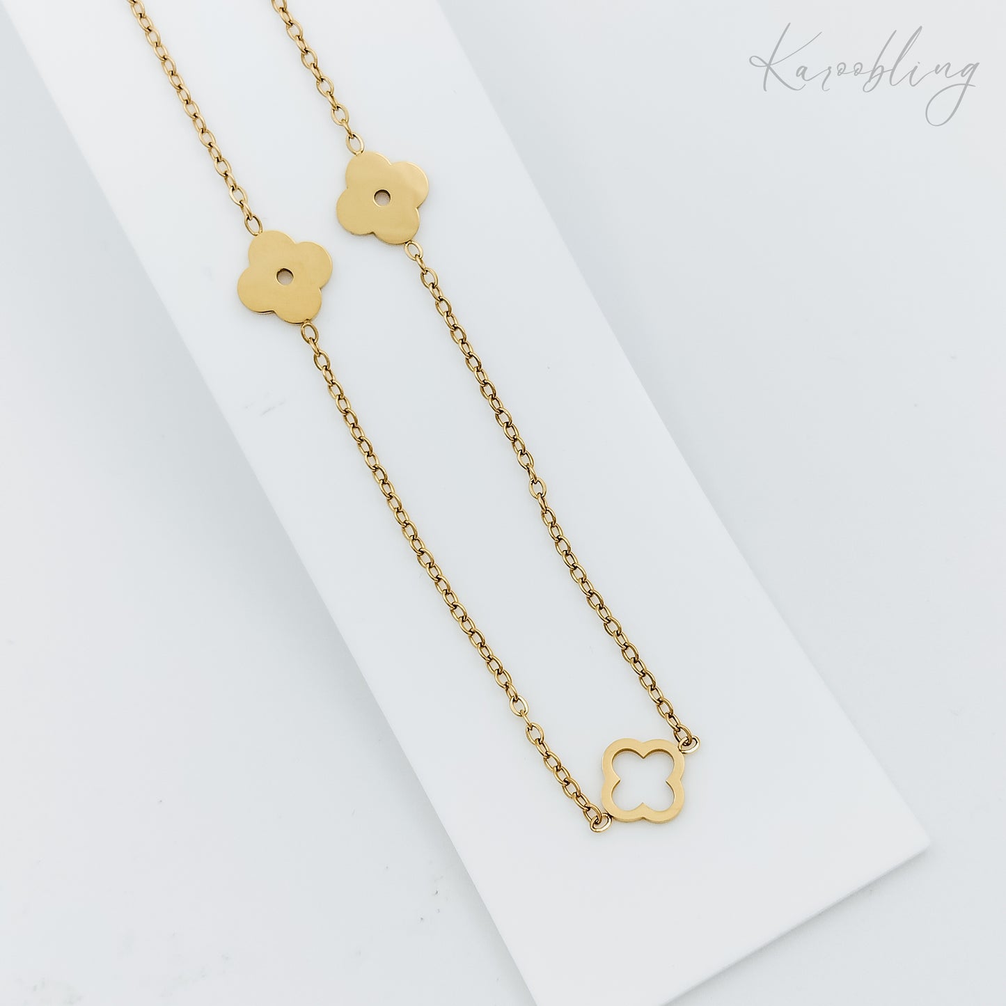 four leaf clover necklace 18K gold plated (water & tarnish proof)