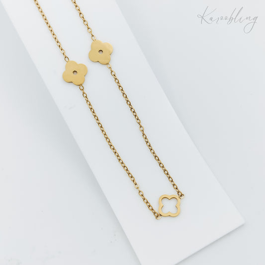 four leaf clover necklace 18K gold plated (water & tarnish proof)