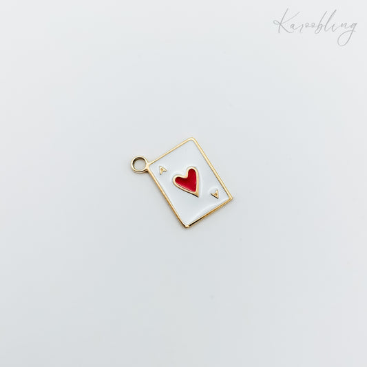Gold Plated Ace of Hearts Charm (water & tarnish proof)