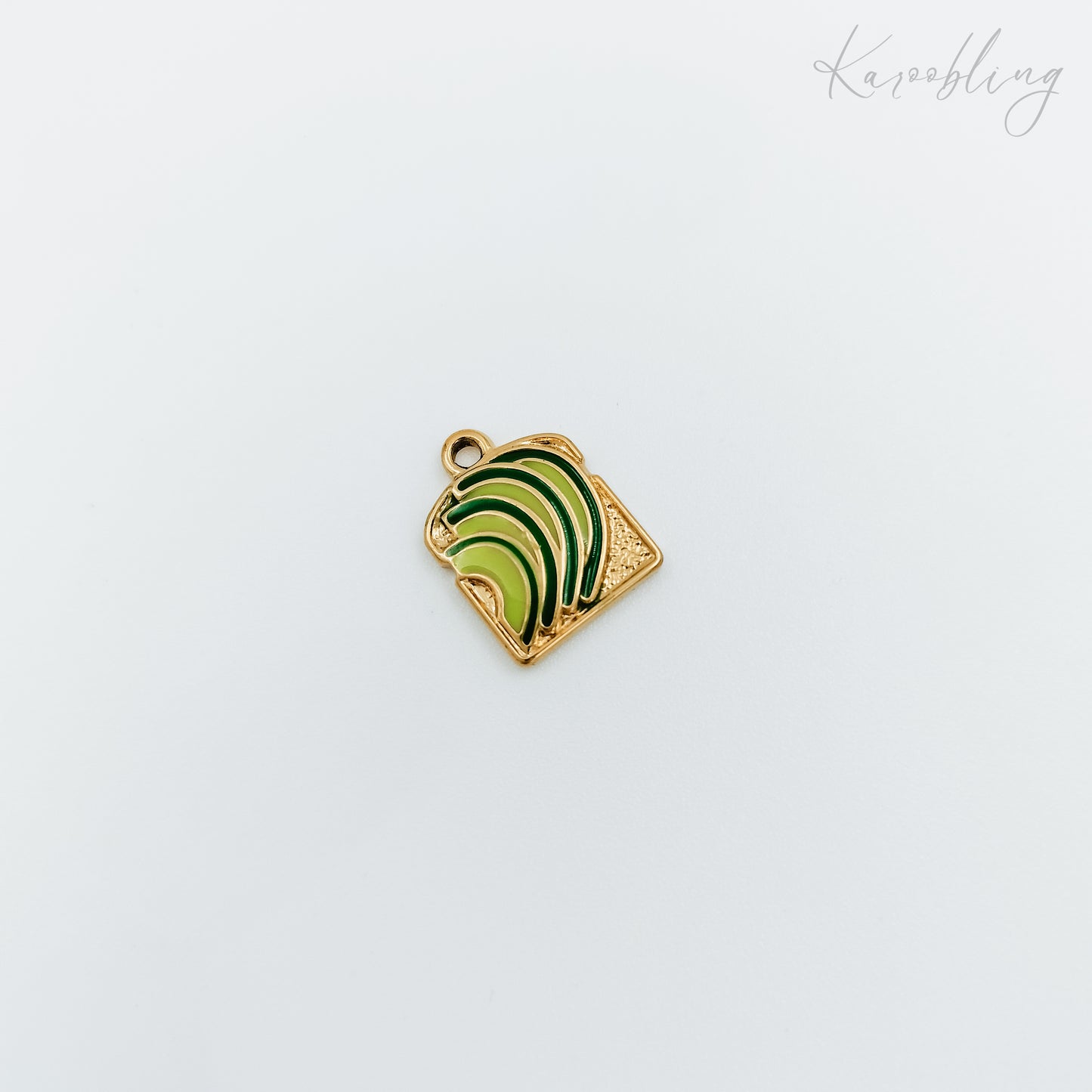 gold plated avocado toast enamel charm (water & tarnish proof)