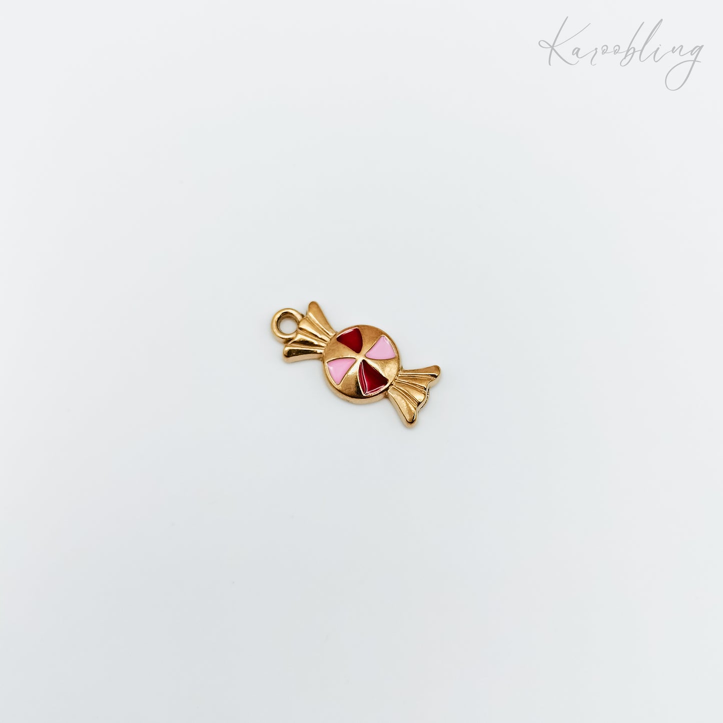 Gold Plated Candy Swirl Charm (water & tarnish proof)