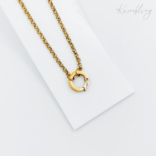 gold plated charm holder necklace (water & tarnish proof)