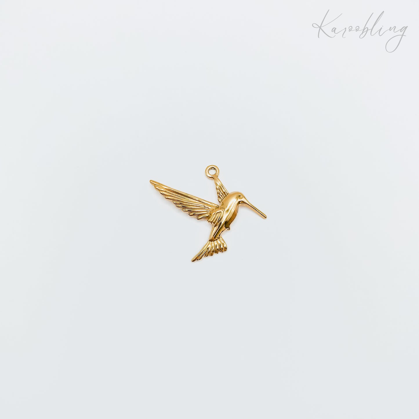 Gold Plated Hummingbird Charm (water & tarnish proof)