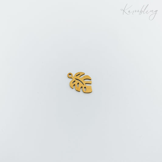 gold plated monstera leaf charm (water & tarnish proof)