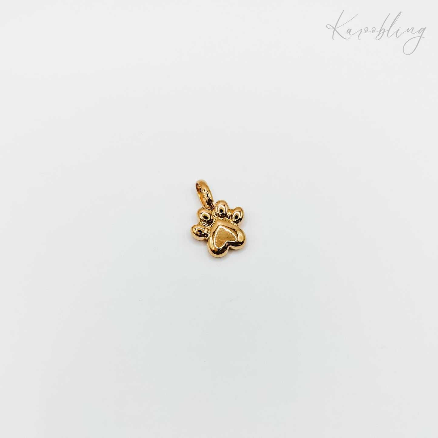 Gold Plated Paw Print Charm (water & tarnish proof)