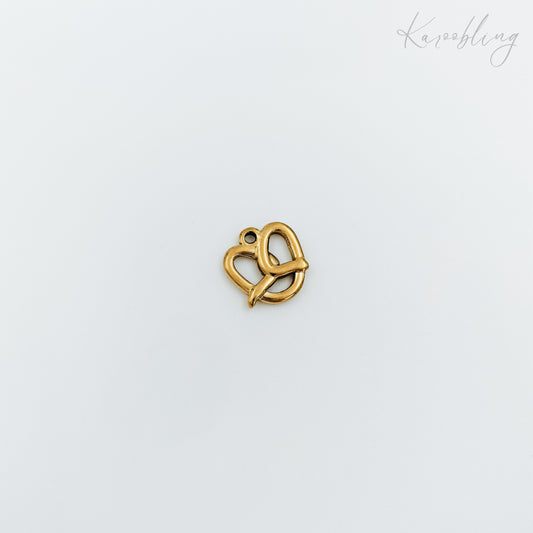 gold plated pretzel charm (water & tarnish proof)
