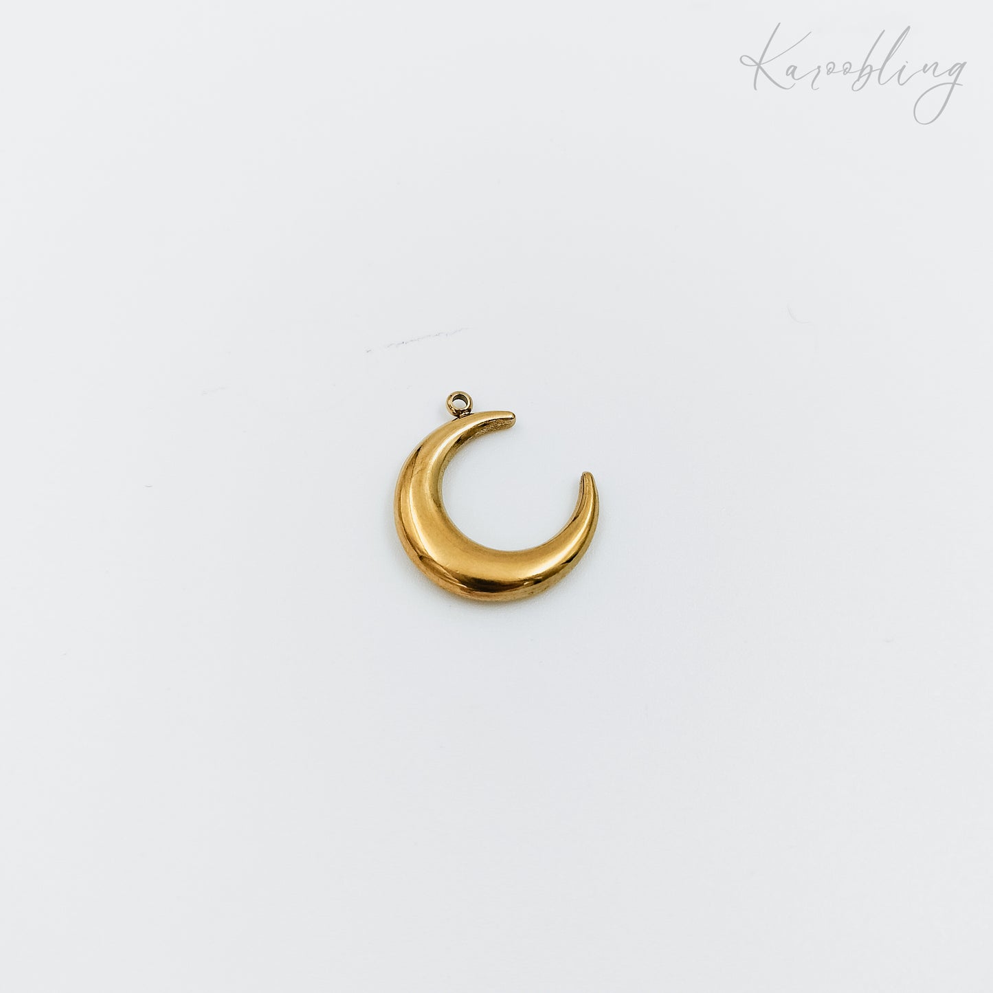 gold plated quarter moon charm (water & tarnish proof)