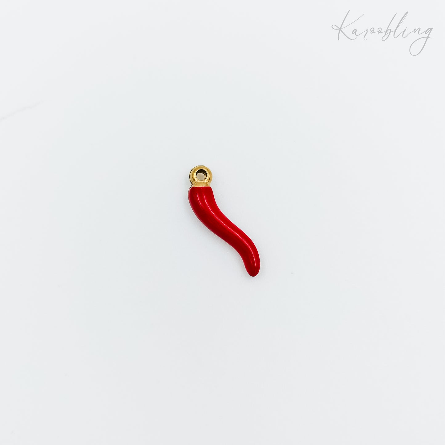 gold plated red chilli pepper charm (water & tarnish proof)