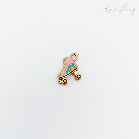 Gold Plated Roller Skate Charm (water & tarnish proof)