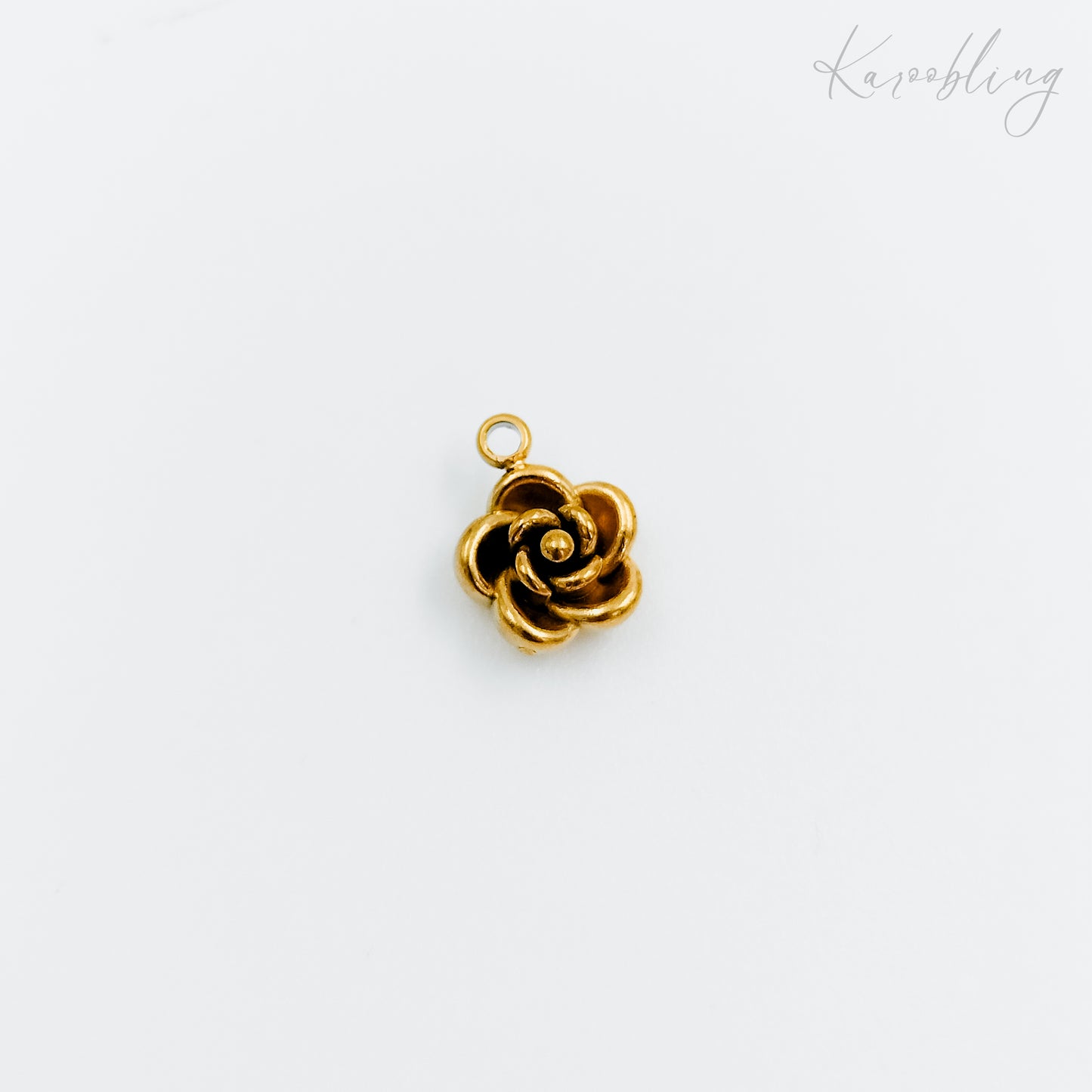 gold plated rose charm (water & tarnish proof)