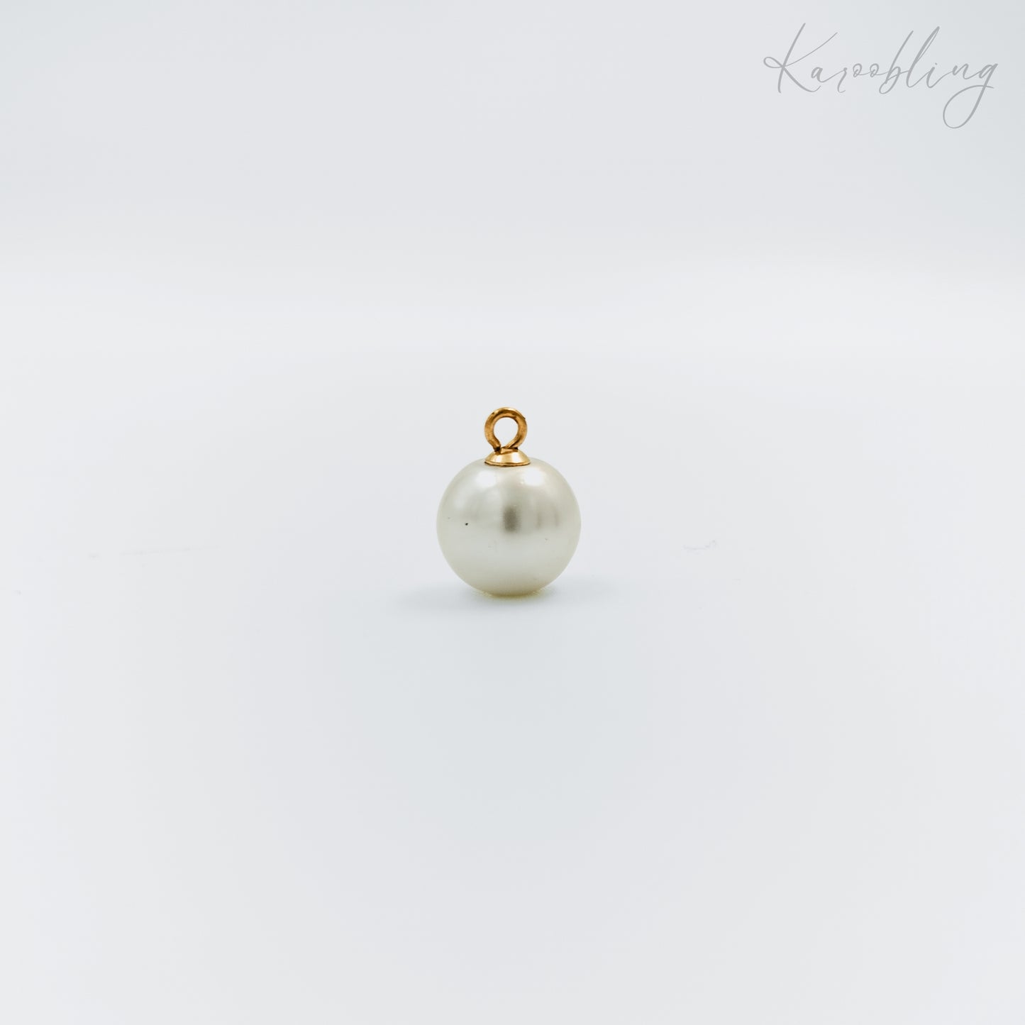 gold plated round pearl charms (water & tarnish proof)