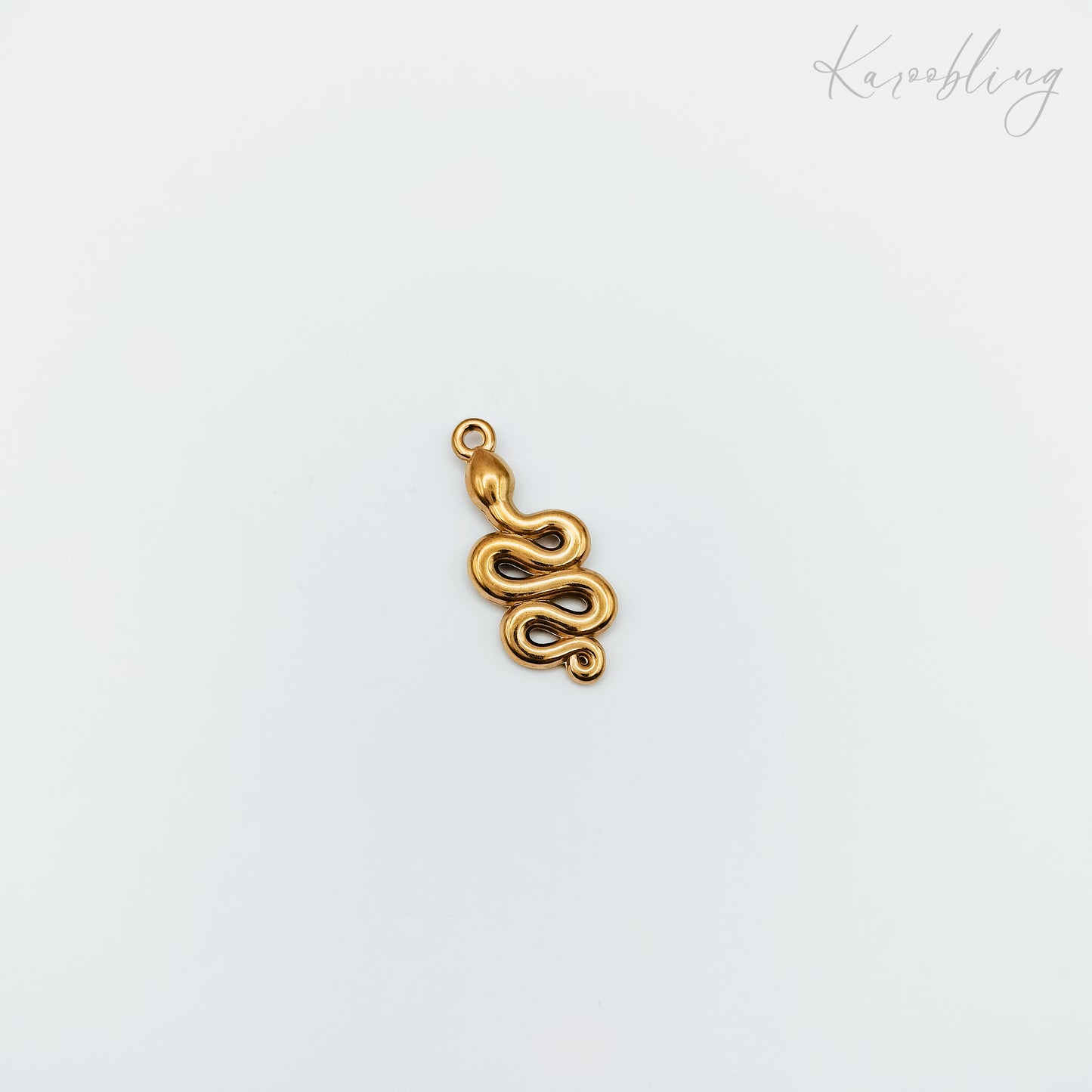 Gold Plated Serpent Snake Charm (water & tarnish proof)