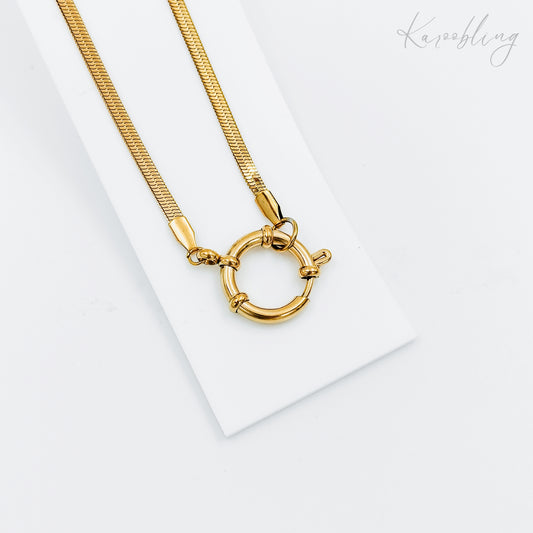 gold plated snake chain charm necklace (water & tarnish proof)