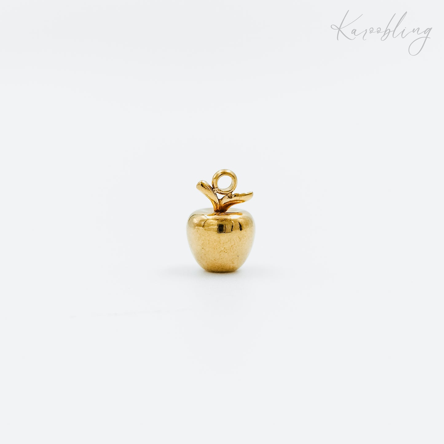 gold plated solid apple charm (water & tarnish proof)