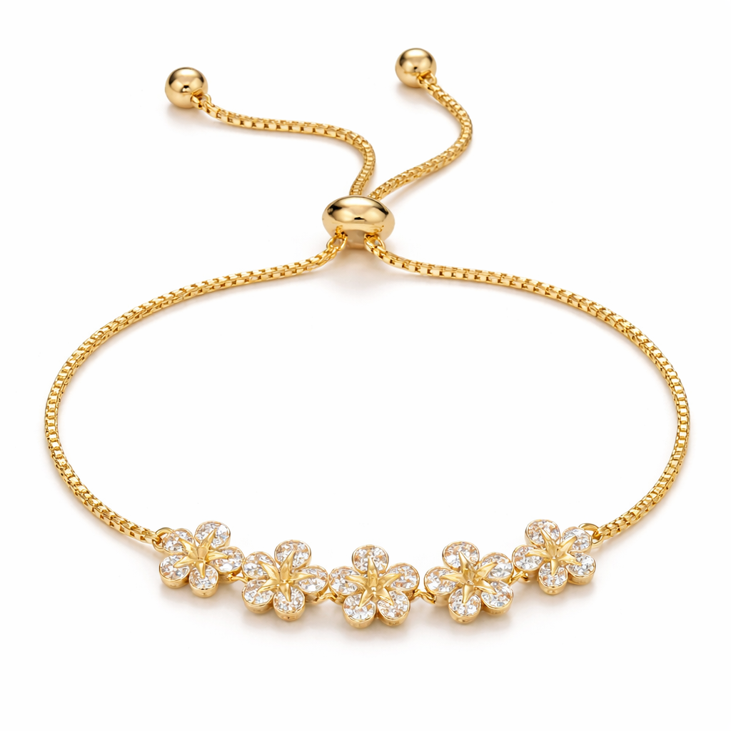 gold plated star flower bracelet (fashion jewellery