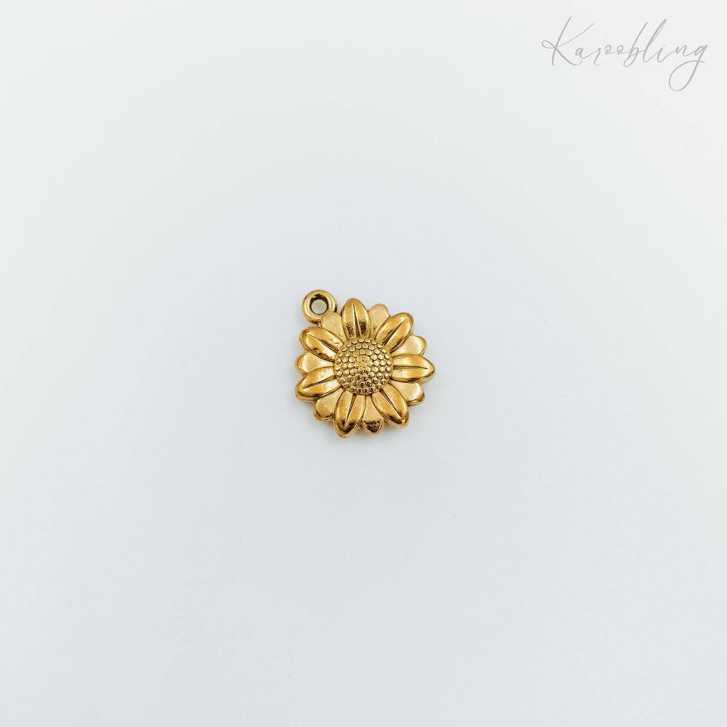 gold plated sunflower charm (water & tarnish proof)