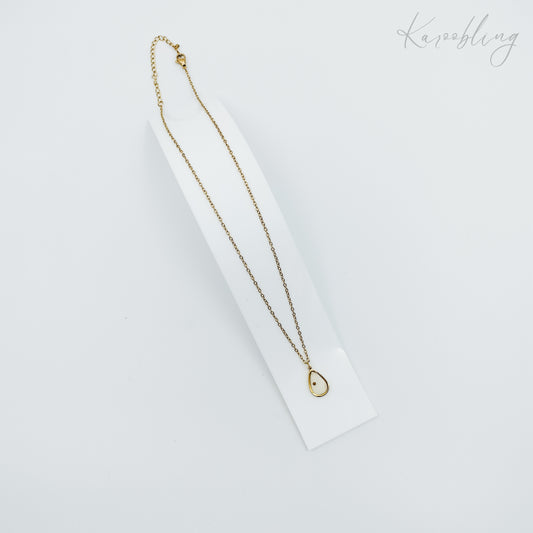gold plated teardrop mustard seed necklace (water & tarnish proof)