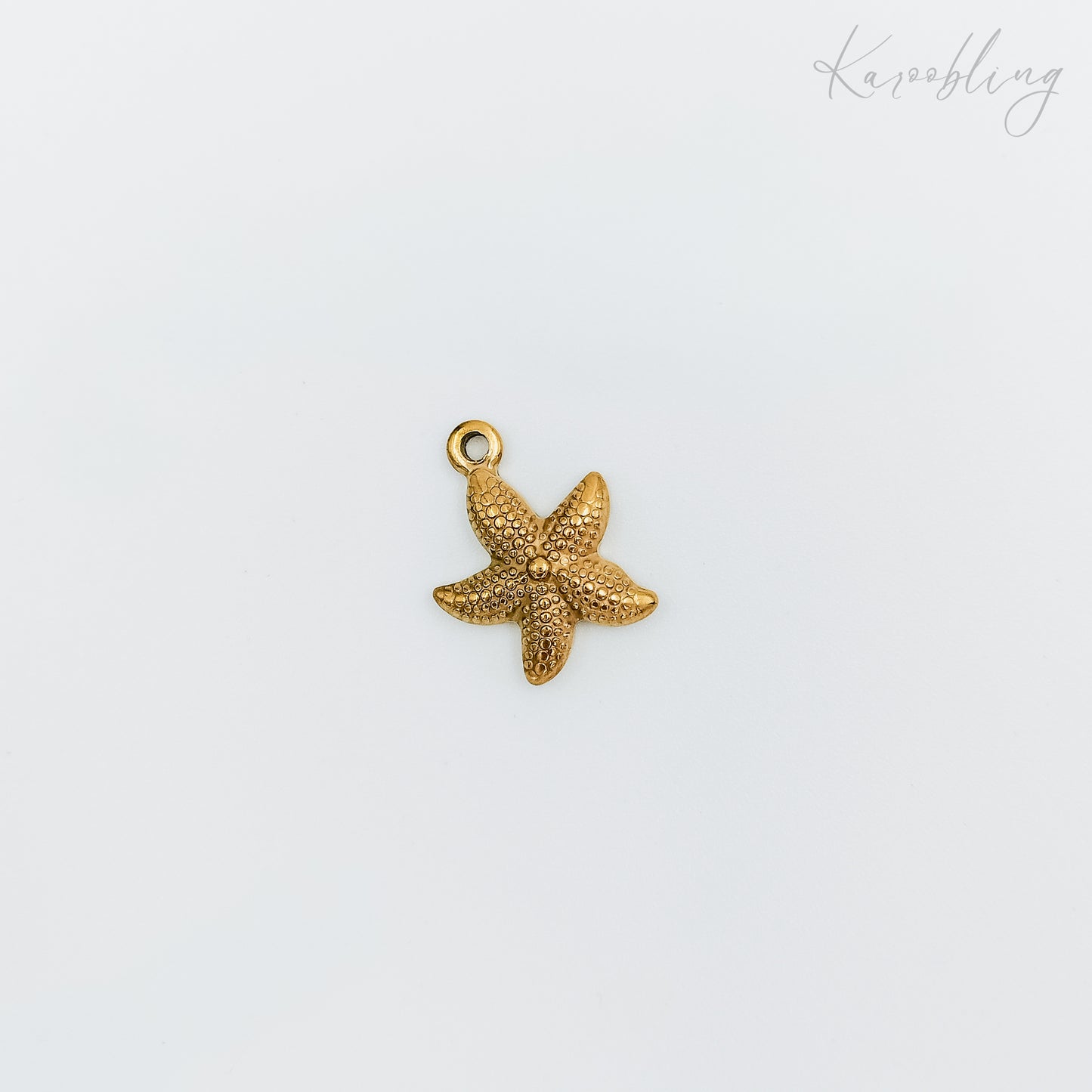 gold plated textured starfish charm (water & tarnish proof)