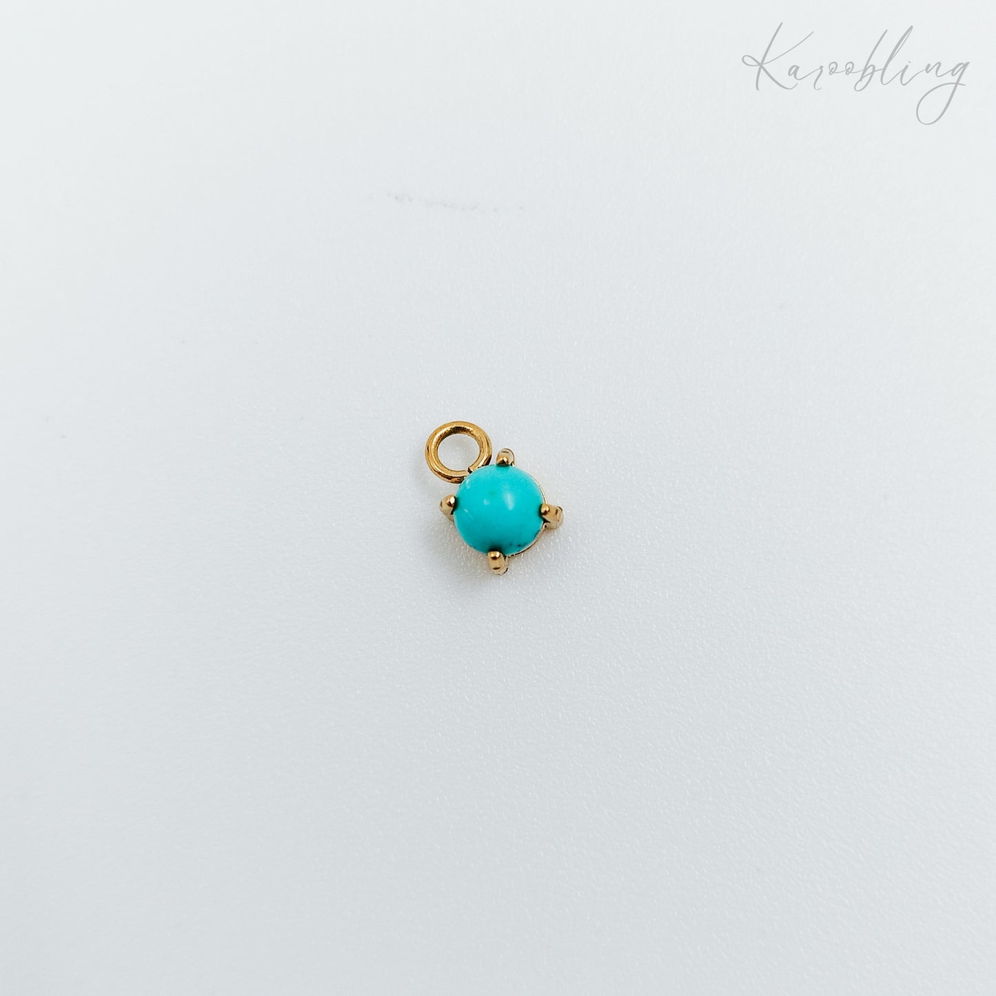 gold plated tiny birthstone charms - December (water & tarnish proof)