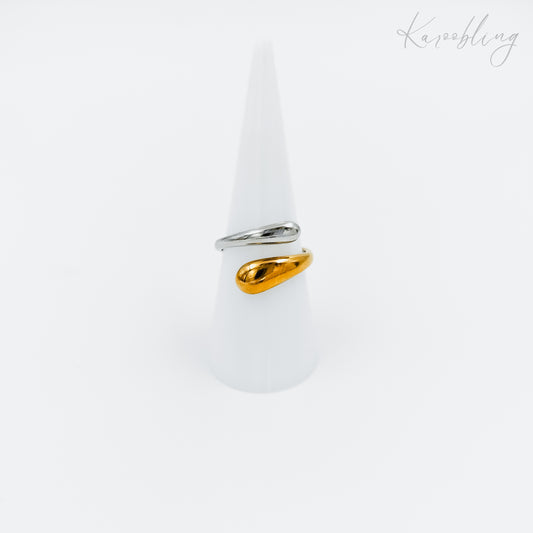 mixed metal teardrop ring (water & tarnish proof)