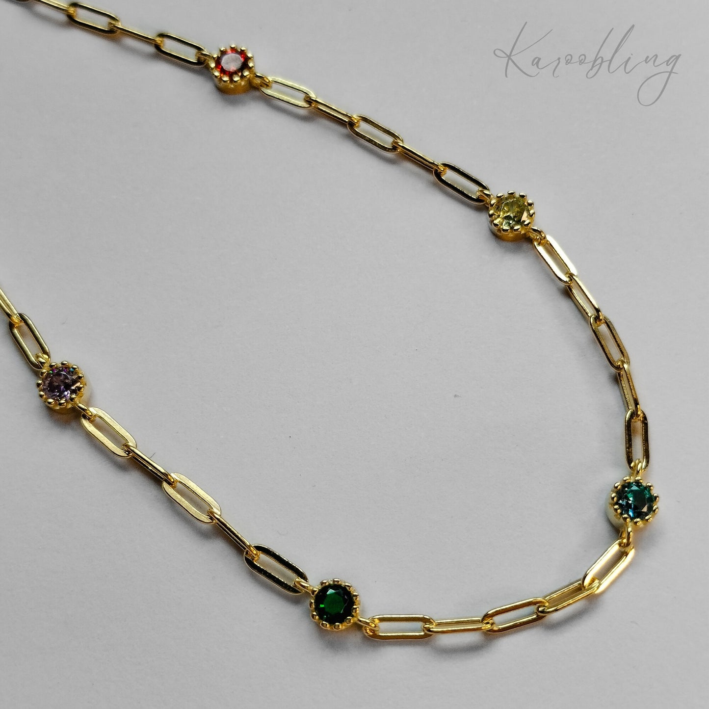 Sterling Silver Opulent Prism Chain Bracelet - top angle