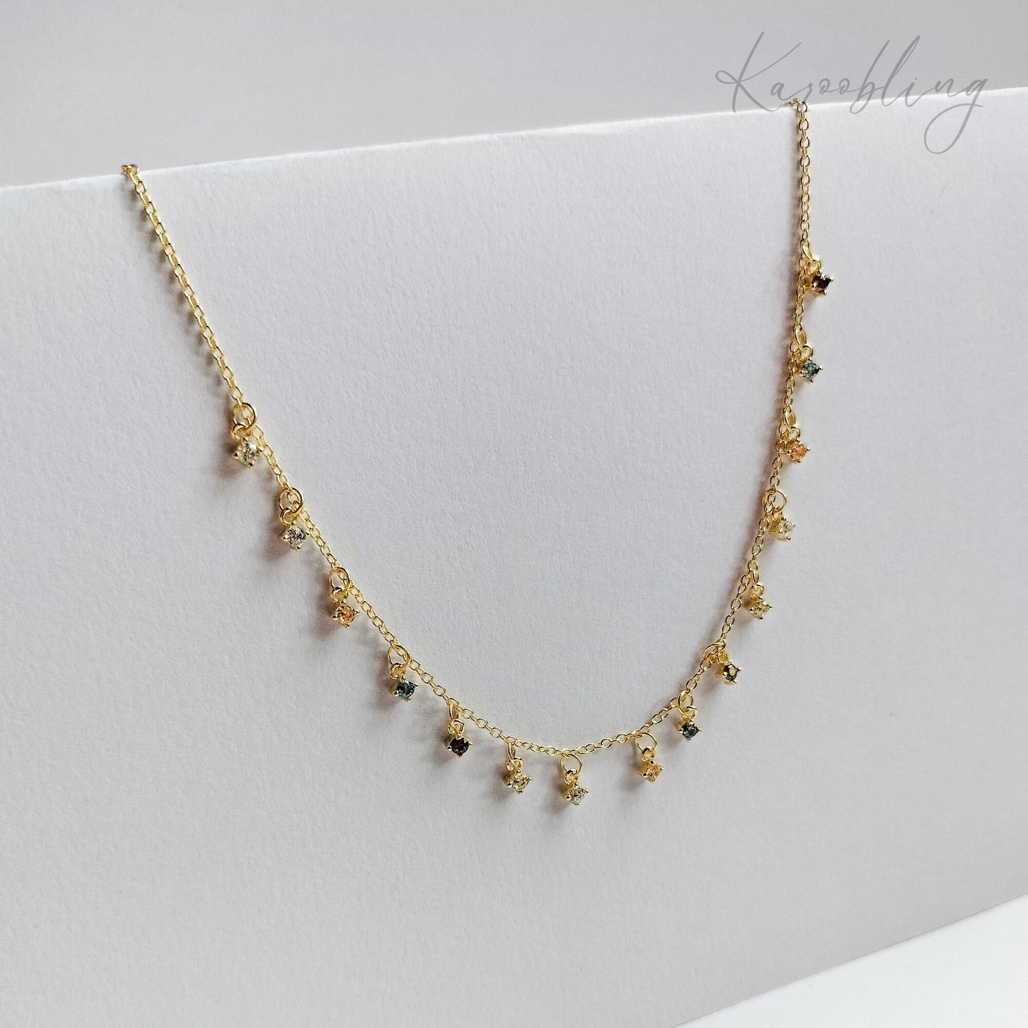 Sterling Silver Pastel Dream Cascade Necklace - close up