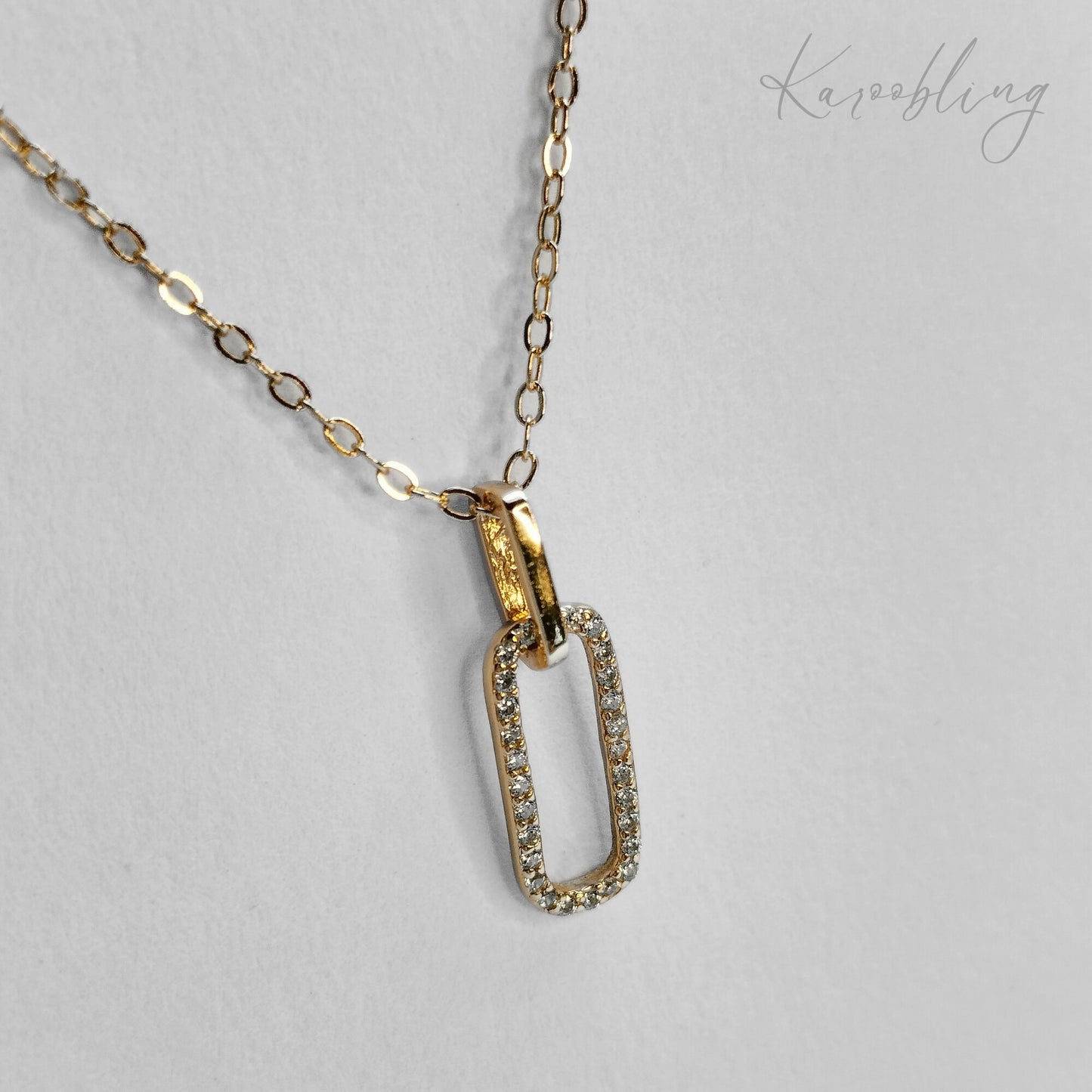 Sterling Silver Radiant Harmony Duo Necklace - Gold Plated - close up