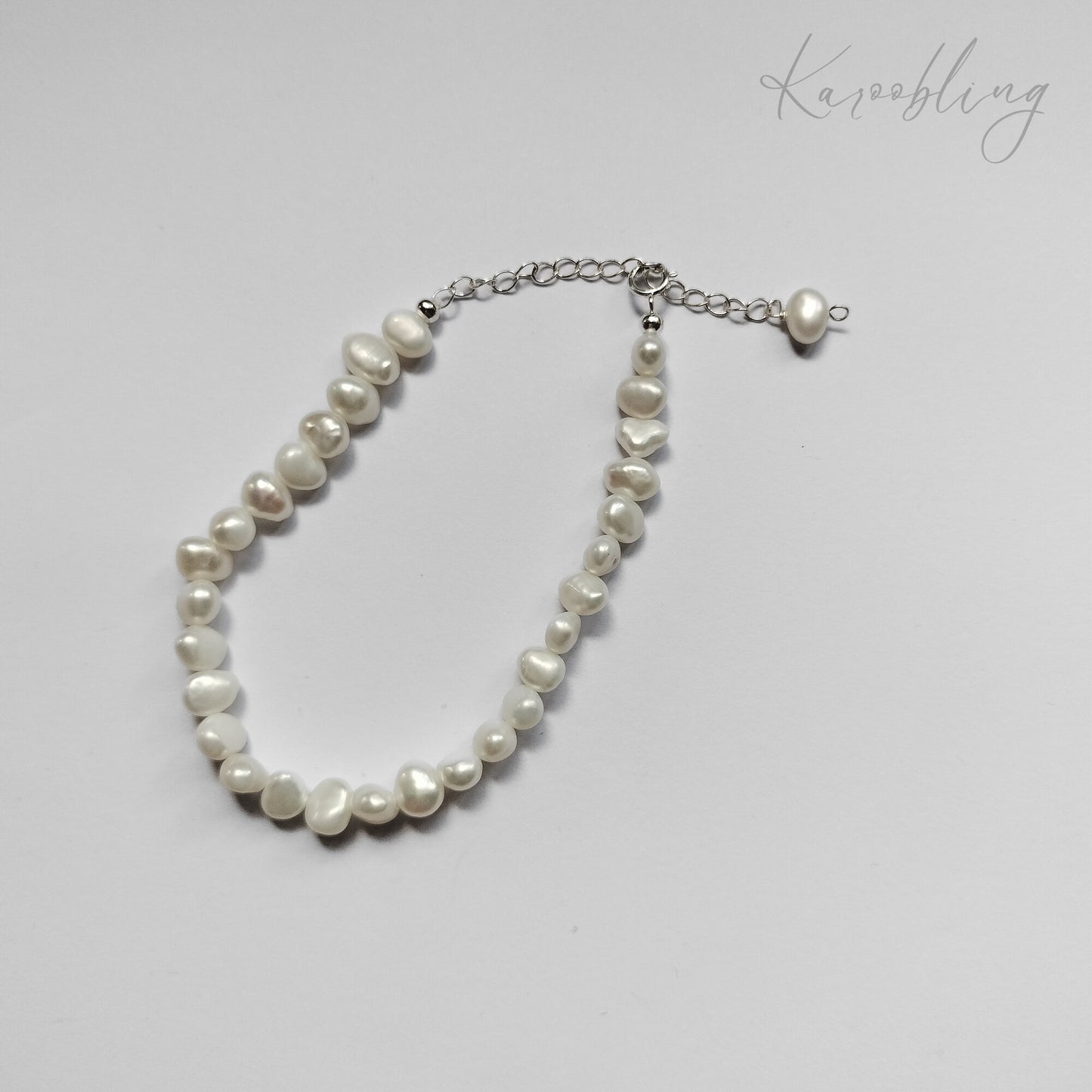 Sterling Silver Serenity Strand Bracelet - top angle
