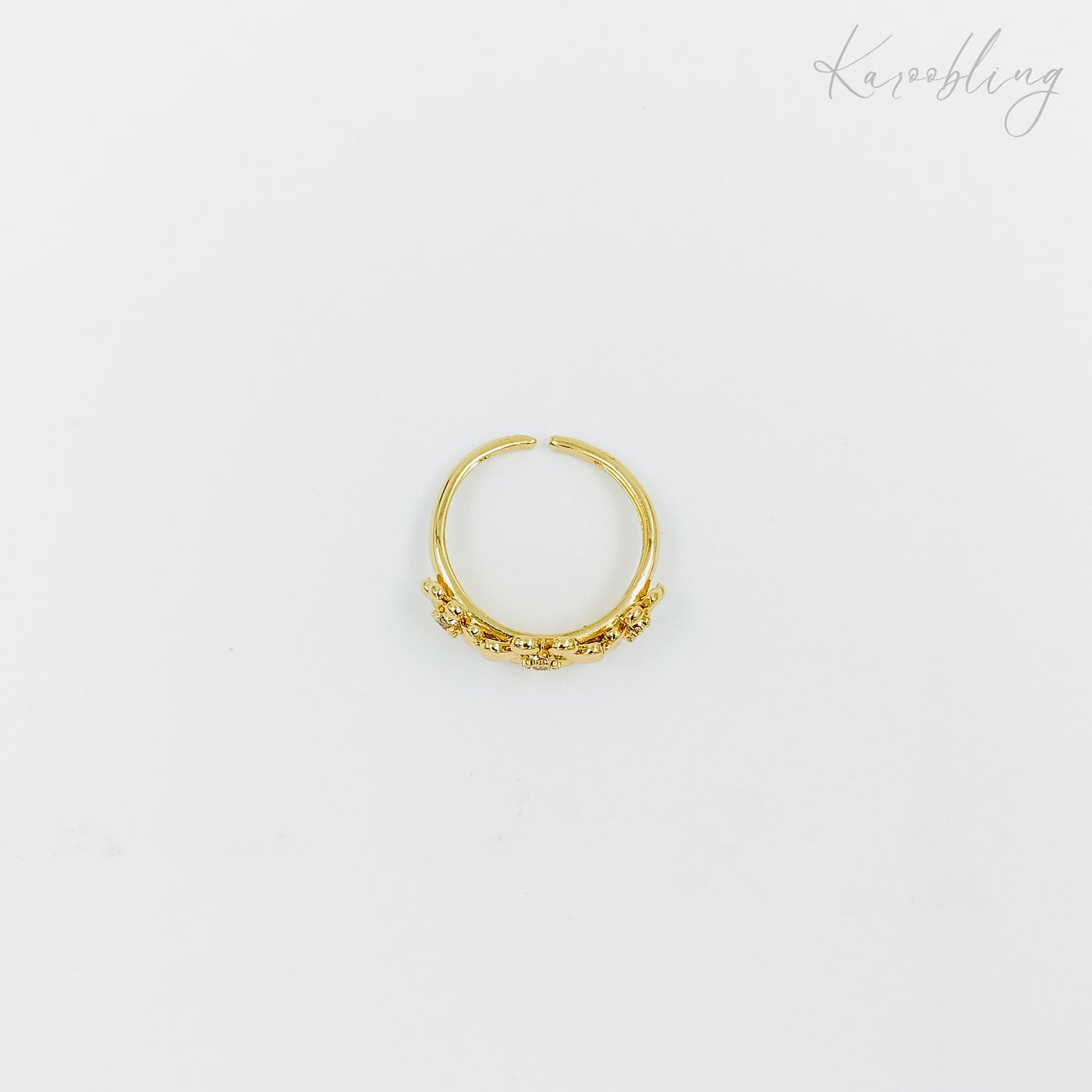 triple flower ring gold plated (water & tarnish proof)