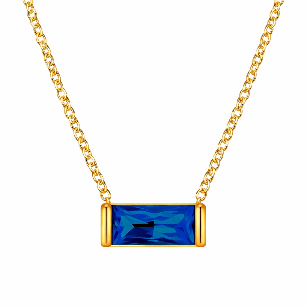 ai of december 18k gold plated birthstone pendant necklace, water and tarnish proof