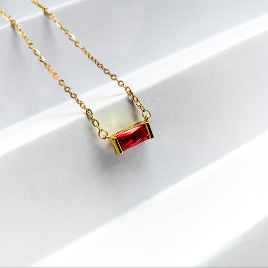 january 18k gold plated birthstone pendant necklace, water and tarnish proof