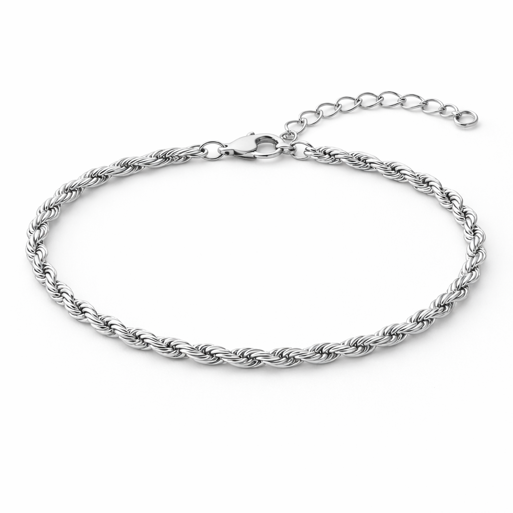Stainless Steel Twisted Rope Chain Bracelet