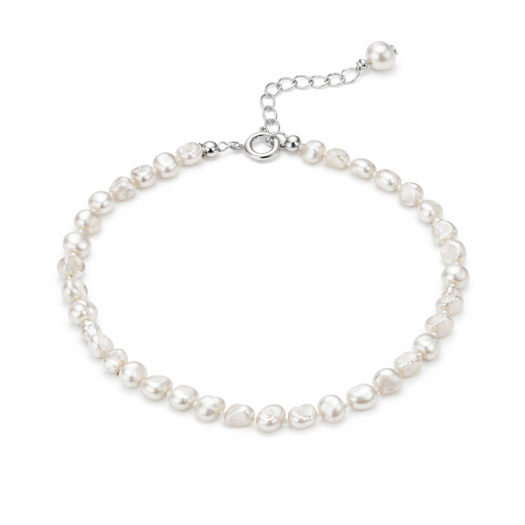 sterling silver freshwater pearl bracelet, hypoallergenic jewellery