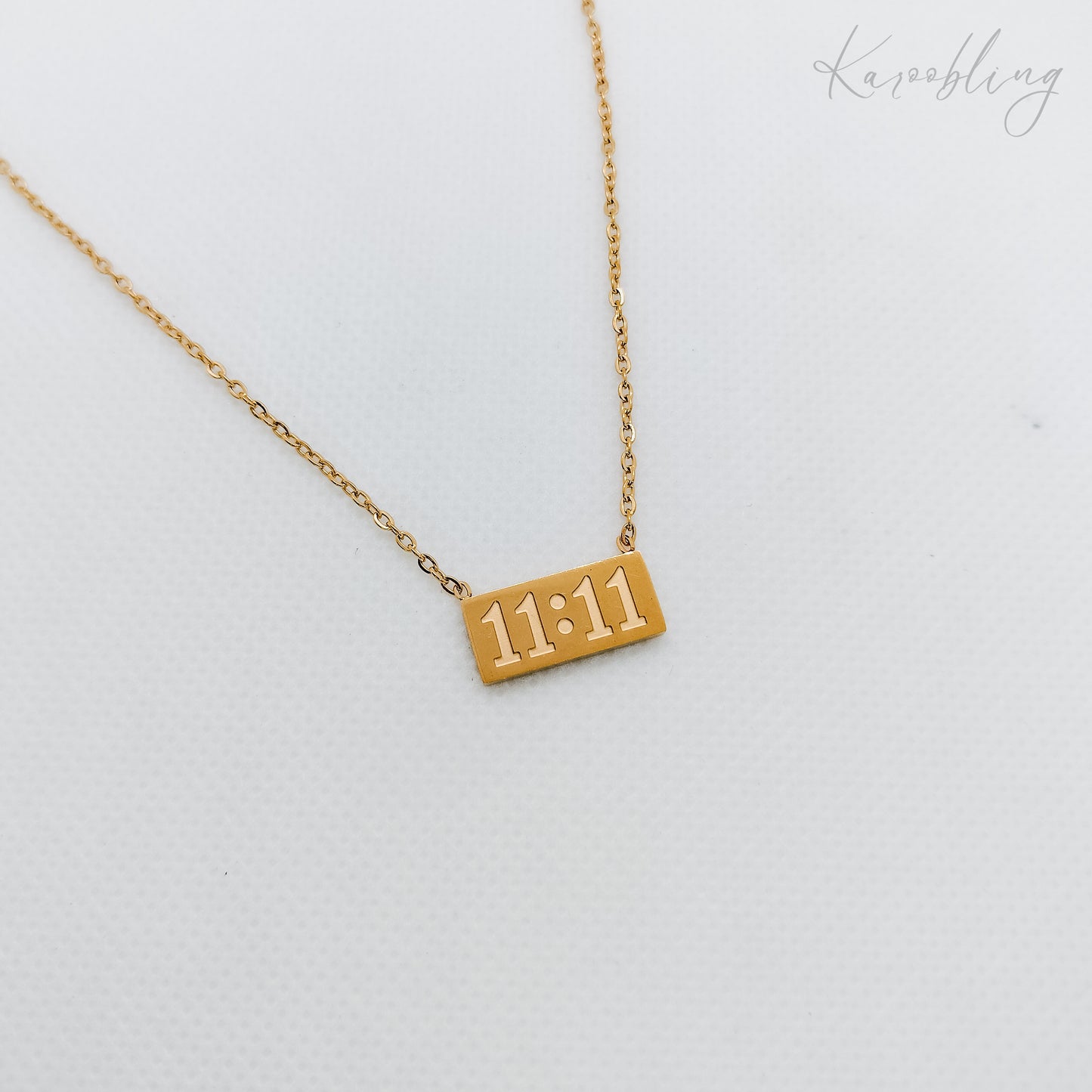 18k gold-plated 11:11 bar pendant necklace (water & tarnish proof)