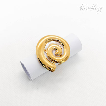 18k gold plated adjustable spiral ring water & tarnish proof