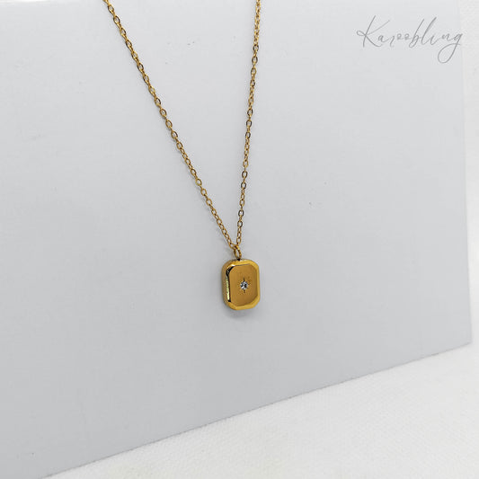 18K Gold Plated Bar Pendant Necklace