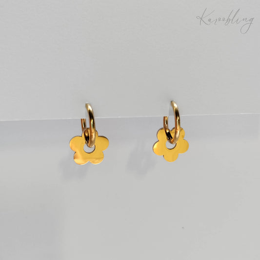 18K Gold Plated Blossom Hoop Earrings