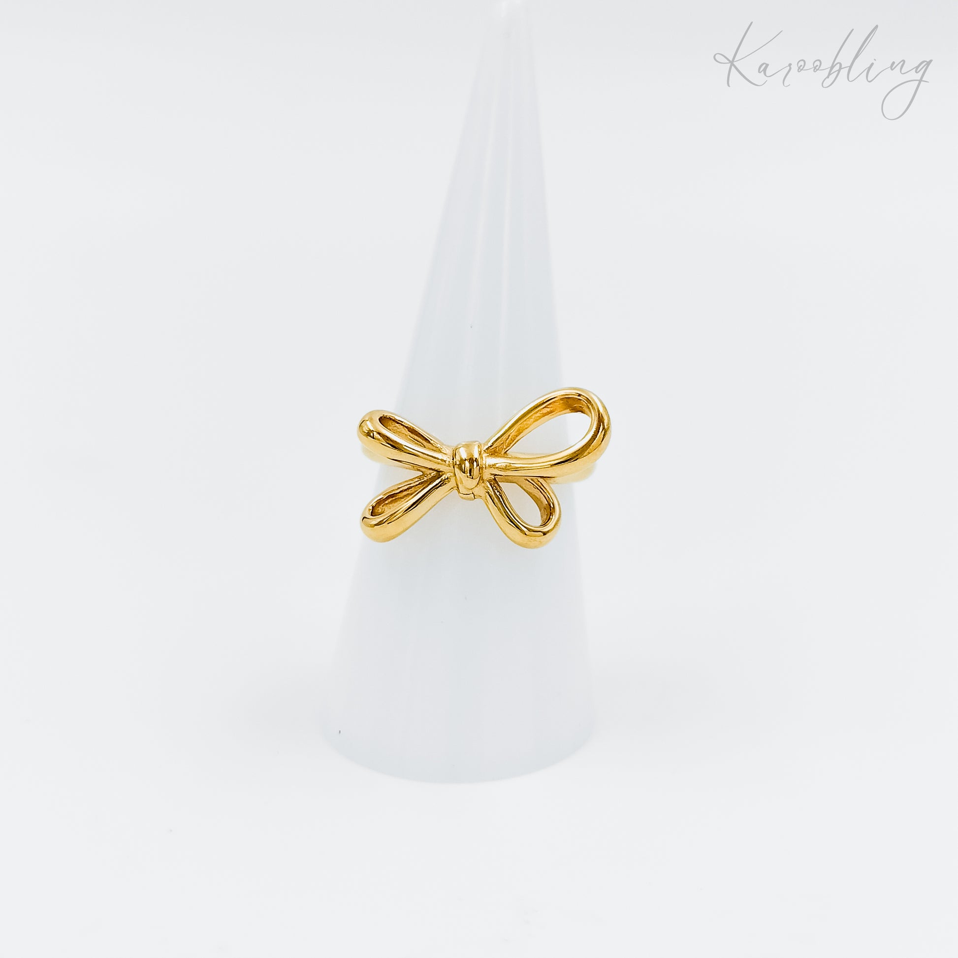 18k gold plated  bow ring (water & tarnish proof)