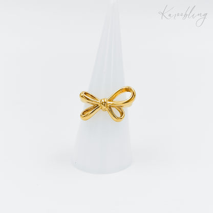18k gold plated  bow ring (water & tarnish proof)