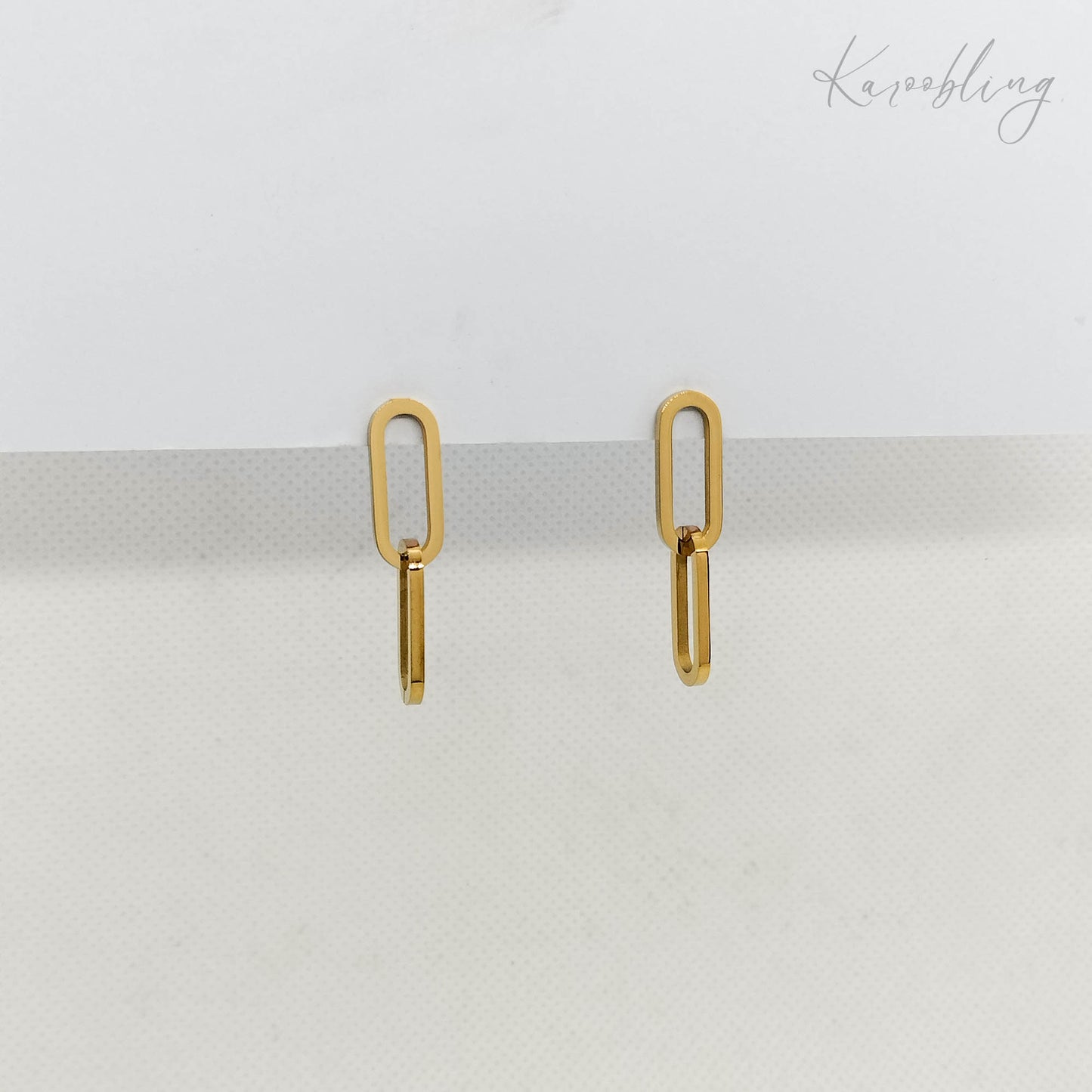 18K Gold Plated Chain Dangle Earrings