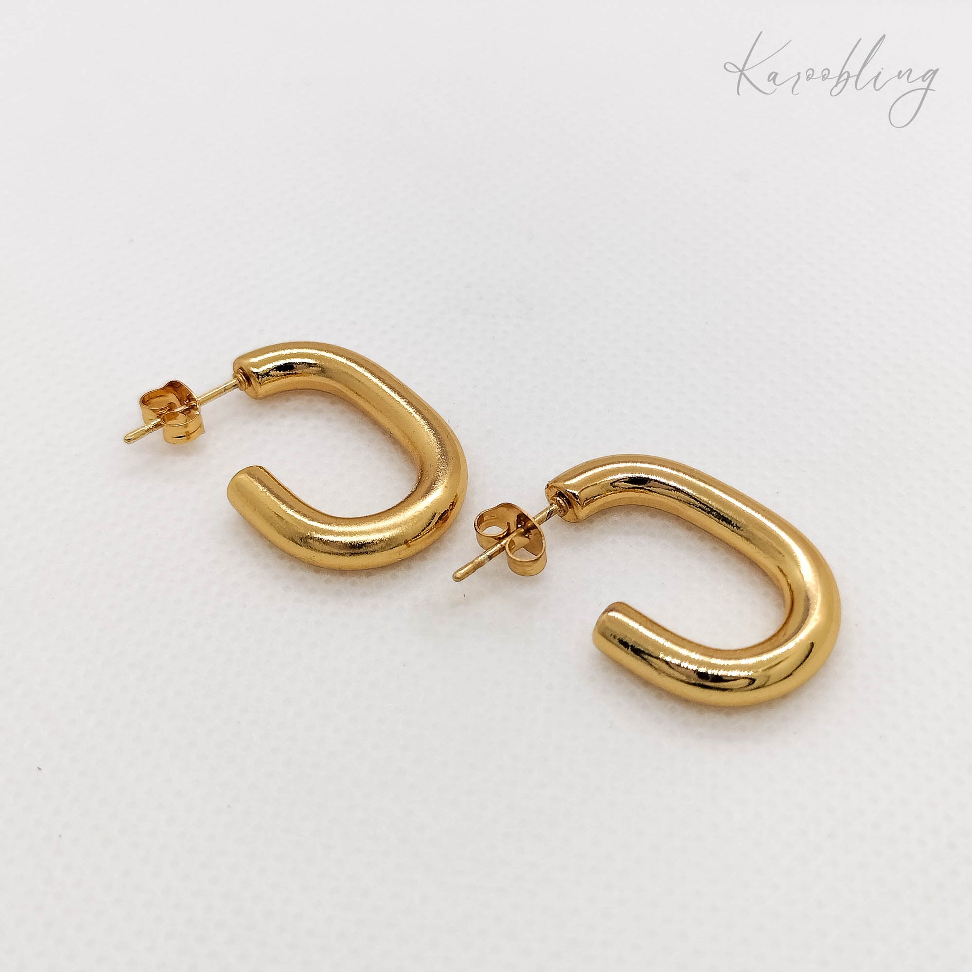 18k gold plated chunky hoop earrings (water & tarnish proof)